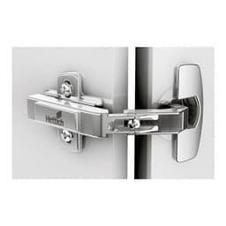 Hettich Intermat  Self-Close Overlay Face-Frame;Frameless Pie Cut Corner Hinge Nickel, 50° Screw-On - 9090115