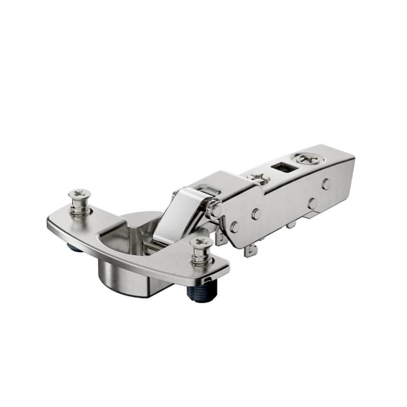 Hettich 95&deg; Sensys Thick Door Half Overlay Hinge Soft-Closing Expanding Sockets Nickel 9091446