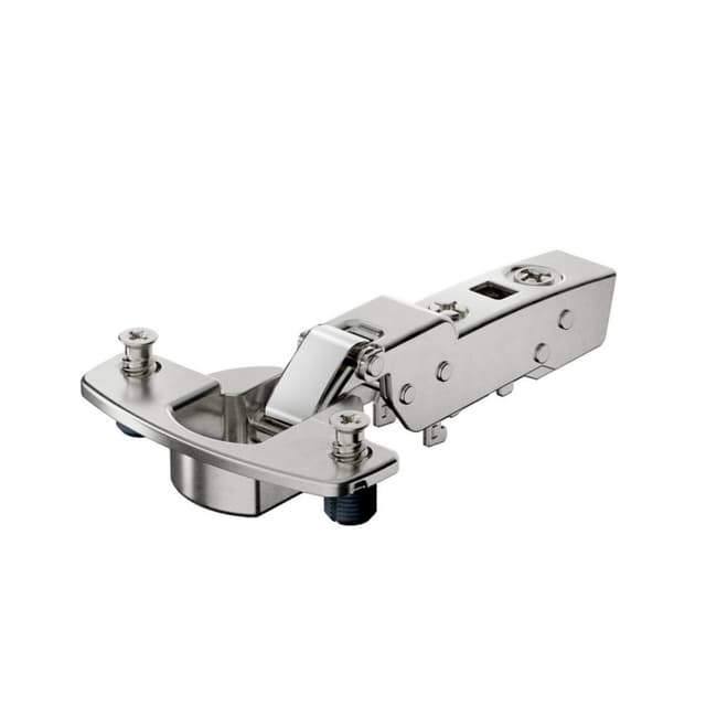 Hettich 95&deg; Sensys Thick Door Half Overlay Hinge Soft-Closing Expanding Sockets Nickel 9091446