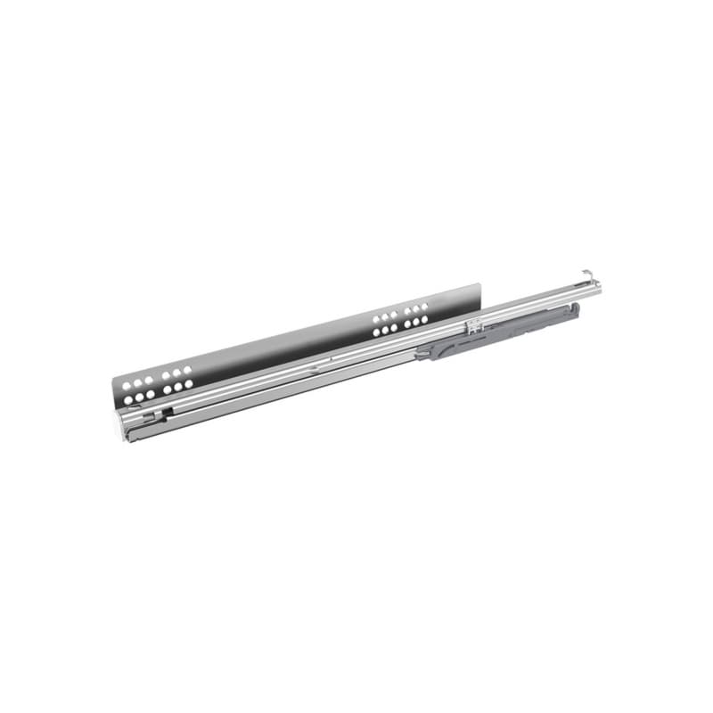 Hettich Quadro V6 420 mm Push-to-Open Full Extension 67 lb Undermount Drawer Slide, Left Hand, Zinc, 9116789