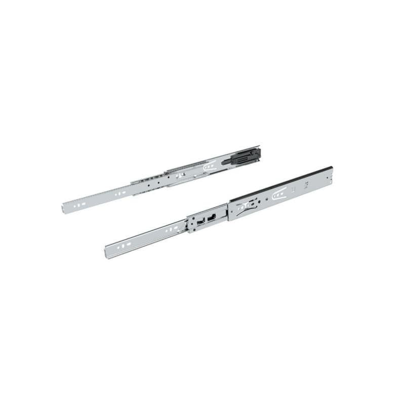Hettich KA5632 22" Soft-Close Side Mount Full Extension 90 lb Ball Bearing Drawer Slide, Zinc, 9221512