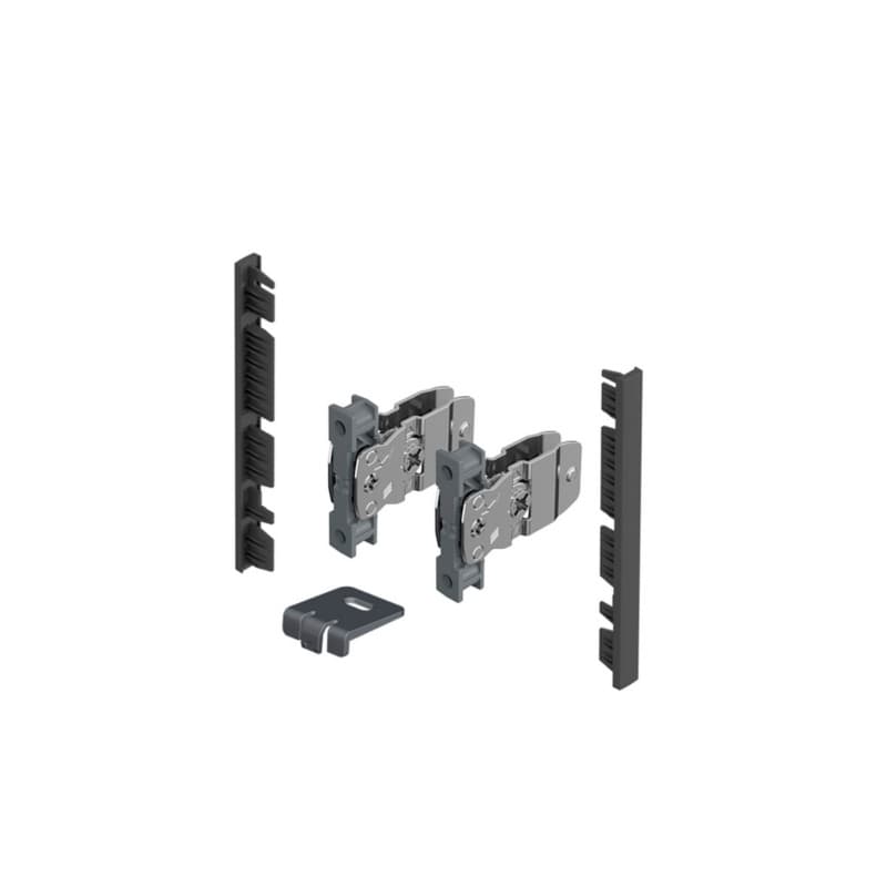 Hettich AvanTech YOU Connector Set for Internal Front Panel 101 mm Height, Anthracite, 9257619