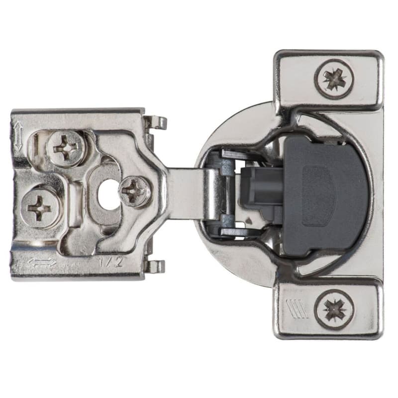 Hettich Optimat 3D 105&deg; Clip-On Face Frame Hinge Soft-Closing 1/2" Overlay Dowel Mount 9285000