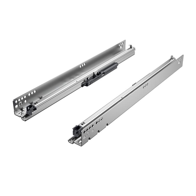 Hettich Quadro V6 9" Soft-Close Full Extension 90 lb Undermount Drawer Slide, Left Hand, Zinc, 9304255