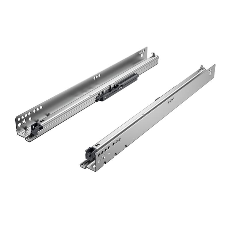Hettich Quadro V6 15" Soft-Close Full Extension 90 lb Undermount Drawer Slide, Left Hand, Zinc, 9304298