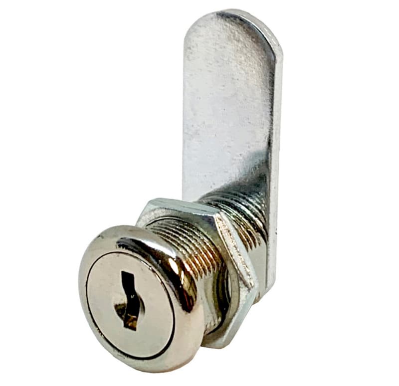 Olympus Disc Tumbler Cam Lock, 1-7/16" Cylinder with Key Different Bright Nickel 955-14A-KD