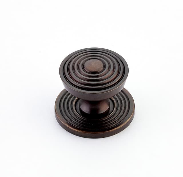 Schaub Sonata Round Knob with Backplate, 1-1/8" dia, Dark Antique Bronze - 967M-DAB
