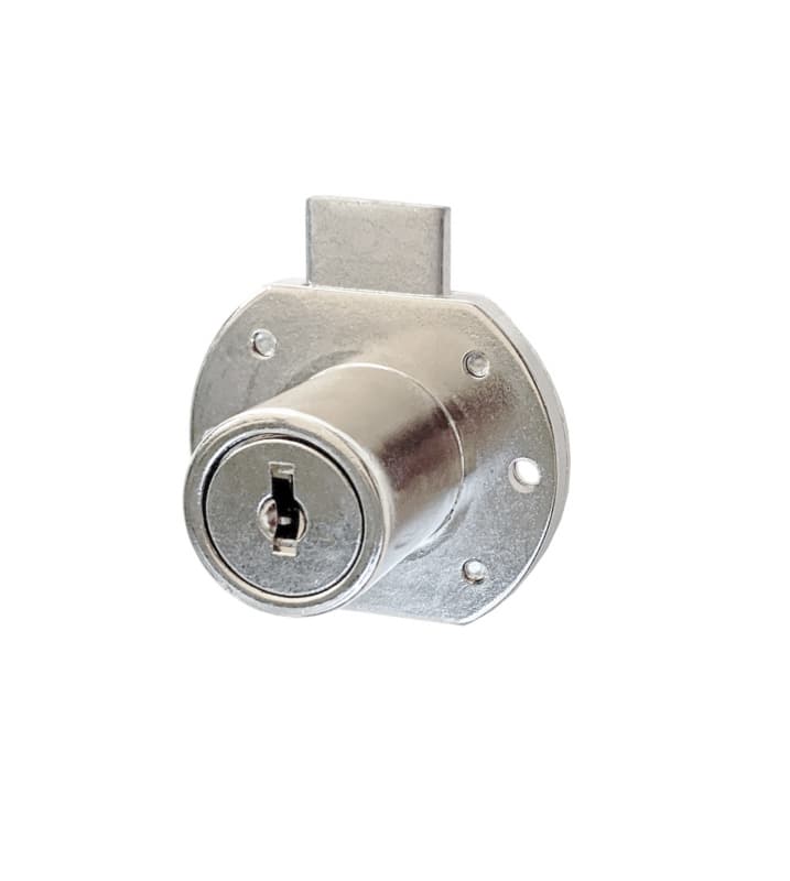 Cascade 15/16" 5-Disc Tumbler Deadbolt Lock for Drawers, Bright Nickel, Keyed Different (Pack/15)