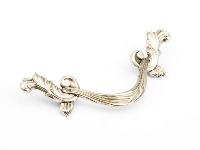 Schaub French Court Swag Pull, 3-1/2"CC, White Brass - 987-WB