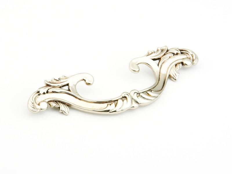 Schaub French Court Swag Pull, 5-3/8"CC, White Brass - 988-WB