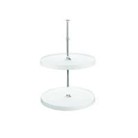 Rev-A-Shelf 6012 28" D Full Circle Almond Dependently Rotating Lazy Susan for Wall Cabinets, 2 Tray Set with Hardware, 6012-28-15-52