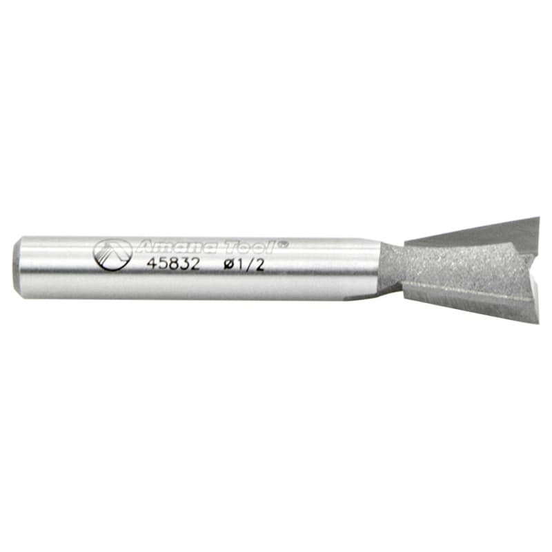 Amana 1/2" x 2" Dovetail Router Bit, 2-Flute, 1/4" Shank