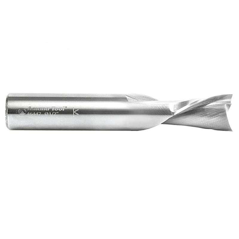 Amana 1/2" x 3" Down-Cut Spiral Plunge Bit, 2-Flute, 1/2" Shank, 7/8" Cutting Height