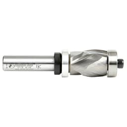 Amana 7/8" x 3-3/4" Spiral Flush Trim Compression Bit with Upper/Lower Ball Bearing, 2-Flute, 1/2" Shank