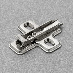 Salice Domi Snap-On 1-Cam Mounting Plate with Wood Screws, Nickel-Plated, 2mm