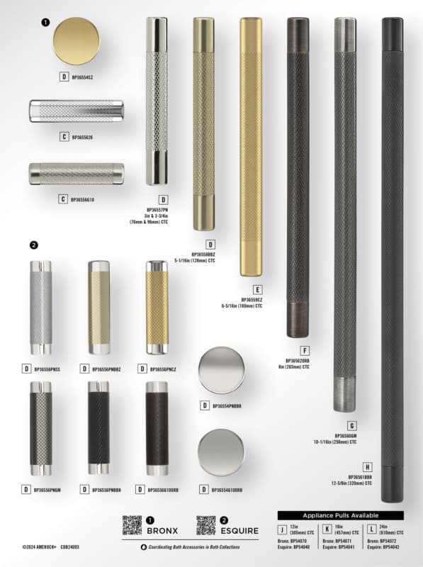 Amerock Bronx & Esquire Collections 11-3/4" x 15-3/4" Static Display Board 2024 Release
