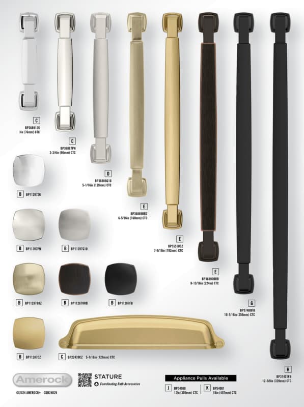 Amerock Stature Collection
Hero Finsh Satin Nickel 24" x 15-3/4" Bath Accessories Static Display Board 2024 Release