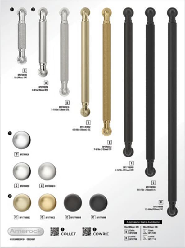 Amerock Collet & Cowrie Collection 11-3/4" x 15-3/4" Static Display Board 2024 Release