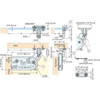 Sugatsune DC Series Damper Catch, for 23-5/8"W x 31-1/2"H Wooden Door, - DC-100