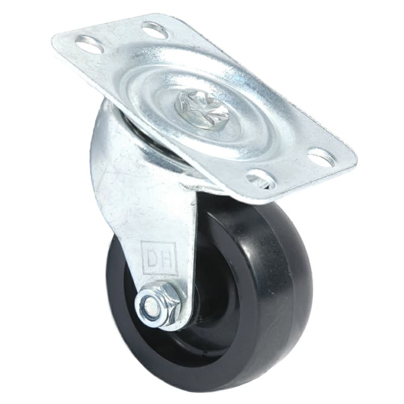 DH Casters Swivel Caster With 2" Plastic Wheel No Brake, Plate Mount 125lb Capacity - C-GD20PS