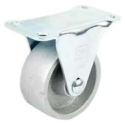 DH Casters Rigid Caster With 2" Steel Wheel No Brake, Plate Mount 125lb Capacity - C-GD20SR