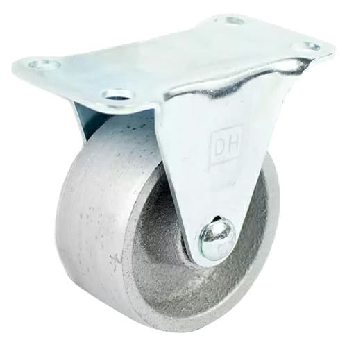 DH Caster 2" Plate Mount Rigid Caster, Steel, No Brake, 125 lb, C-GD20SR