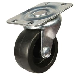 DH Casters Swivel Caster With 2-1/2" Plastic Wheel No Brake, Plate Mount 175lb Capacity - C-GD25PS