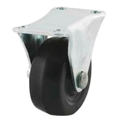 DH Casters Rigid Caster With 3" Rubber Wheel No Brake, Plate Mount 125lb Capacity - C-GD30RR