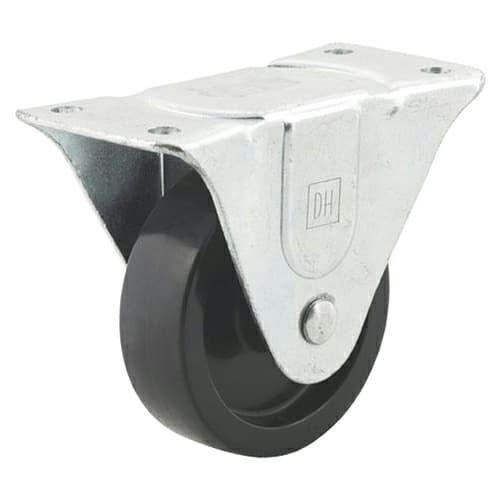 DH Casters Rigid Caster With 4" Plastic Wheel No Brake, Plate Mount 225lb Capacity - C-GD40PR