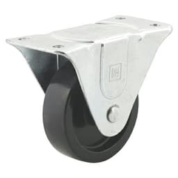 DH Casters Rigid Caster With 4" Plastic Wheel No Brake, Plate Mount 225lb Capacity - C-GD40PR