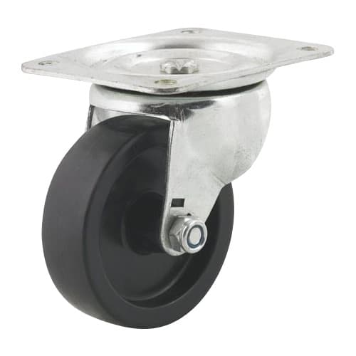 DH Casters Swivel Caster With 4" Plastic Wheel No Brake, Plate Mount 225lb Capacity - C-GD40PS