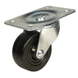 DH Casters Swivel Caster With 4" Rubber Wheel No Brake, Plate Mount 200lb Capacity - C-GD40RS