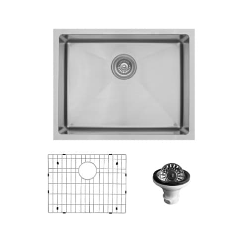Karran Elite 23"W Stainless Steel Undermount Kitchen Sink Single Bowl, 16 Gauge - EL-73