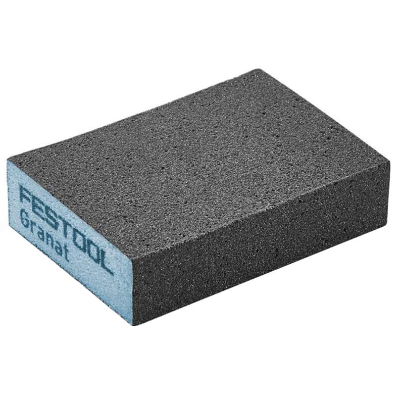 Festool 36 Grit 4-Sided Granat Sanding Sponge, 3-55/64" x 2-23/32" x 1-1/32