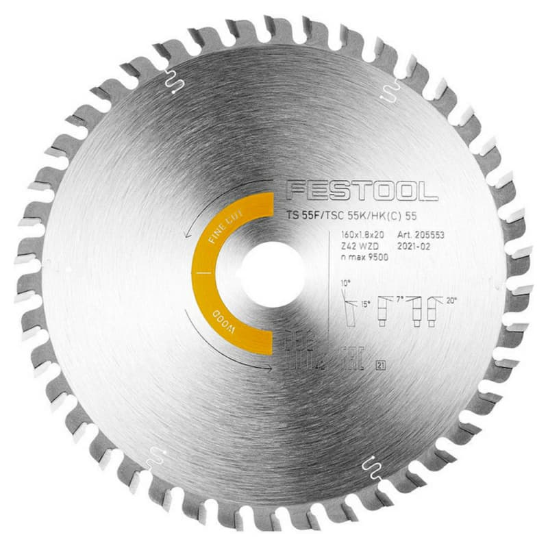 Festool 6-19/64" x 42 Tooth Triple Chip Fine Tooth Saw Blade, 205561