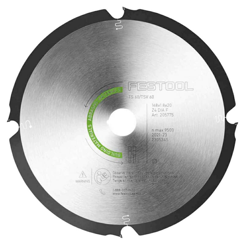 Festool 6-39/64" x 4 Tooth Flat Tooth Abrasive Material Saw Blade, 205775