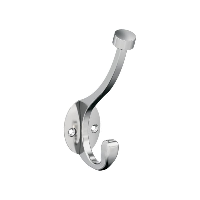 Amerock Adare Double Prong Coat and Hat Hook 5-1/2" (140mm) Long Polished Chrome, H5546526