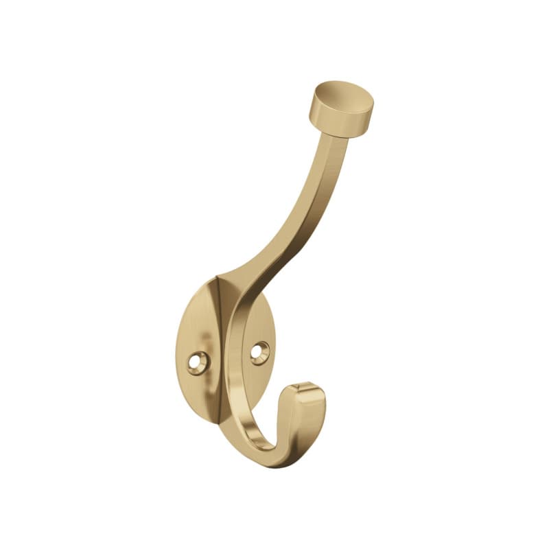 Amerock Adare Double Prong Coat and Hat Hook 5-1/2" (140mm) Long Champagne Bronze, H55465CZ