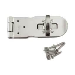 Sugatsune HP Series 3-15/16" Length Stainless Steel Hasp with Polished Stainless Steel Finish, - HP-100