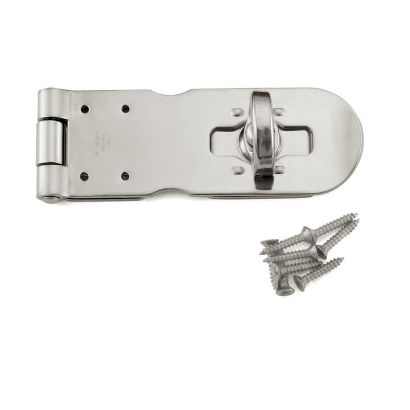 Sugatsune HP Series 4-23/32" Length Stainless Steel Hasp with Polished Stainless Steel Finish, - HP-120