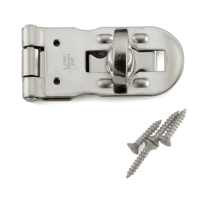 Sugatsune HP Series 1-31/32" Length Stainless Steel Hasp with Polished Stainless Steel Finish, - HP-50