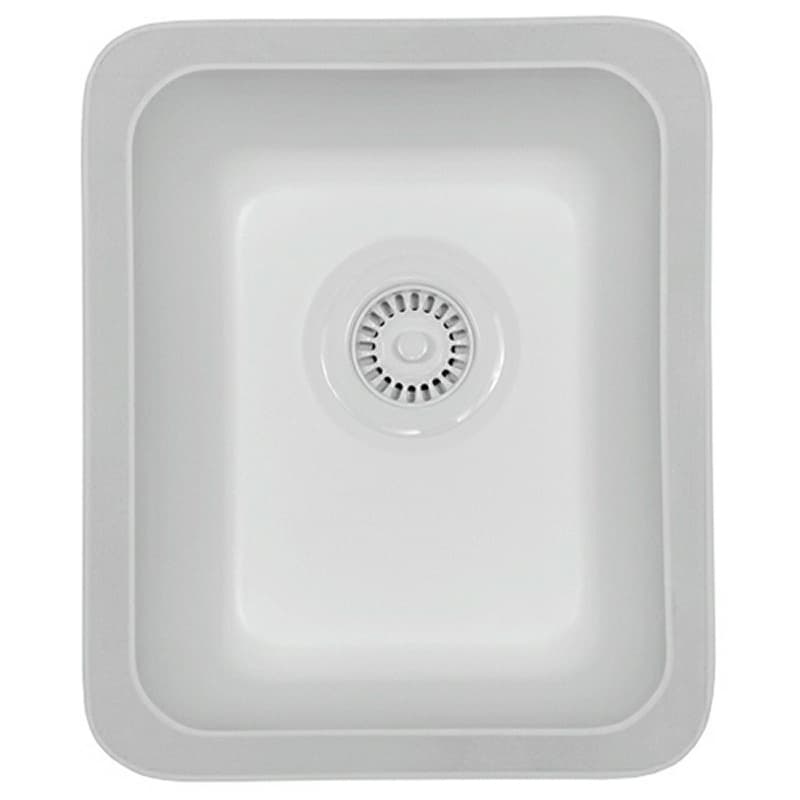 Karran Bar/Prep Series 14"W White Acrylic Bar/Prep Undermount Sink Single Bowl, - A-315-WHITE