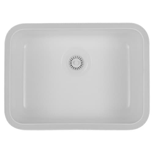 Karran Acrylic 24" Single Bowl Acrylic Bar/Prep Sink, Undermount, White, A-320-WHITE