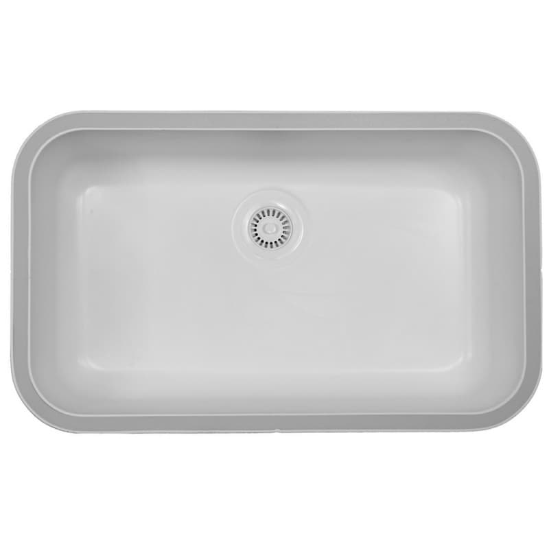 Karran Acrylic 30-1/2" Single Bowl Acrylic Bar/Prep Sink, Undermount, White, A-340-WHITE