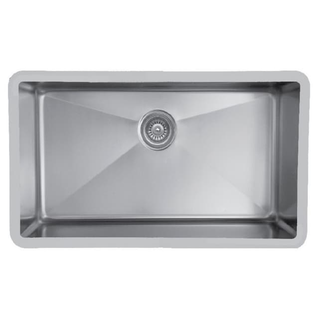Karran Edge 440 31-1/2"W Stainless Steel Seamless Undermount Kitchen Sink Single Bowl, 18 Gauge - E-440