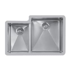 Karran Edge 560 32"W Stainless Steel Seamless undermount Kitchen Sink Double 60/40 Bowl, 18 Gauge, E-560L