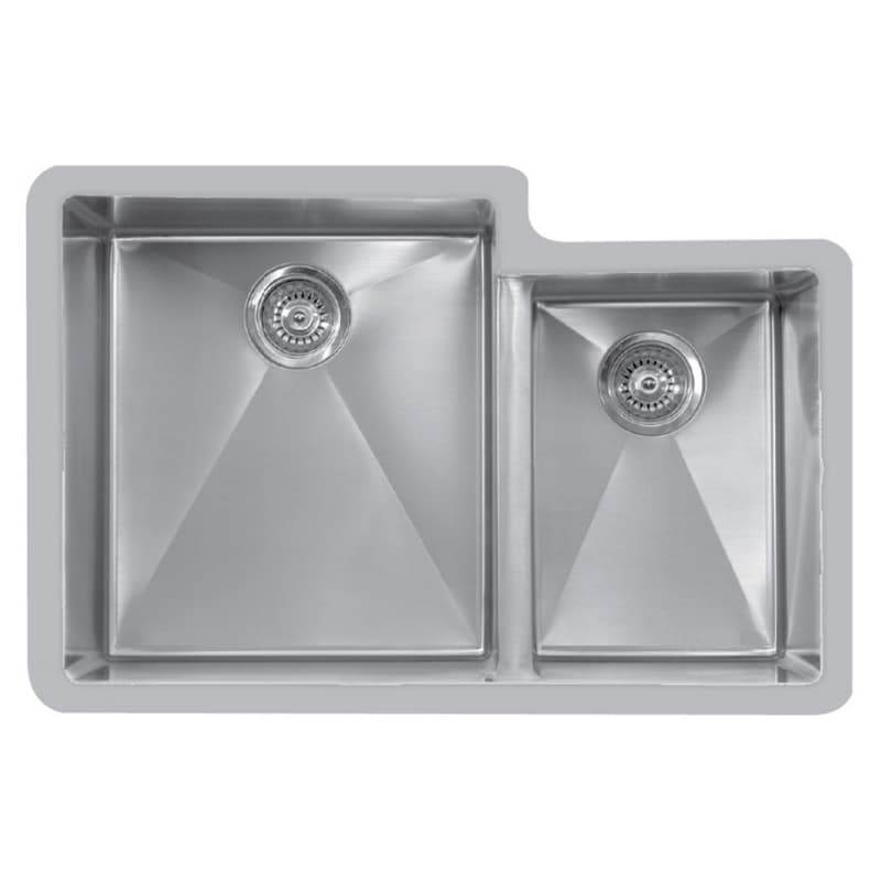 Karran Edge 500 32"W Stainless Steel Seamless undermount Kitchen Sink Double 40/60 Bowl, 18 Gauge - E-560R