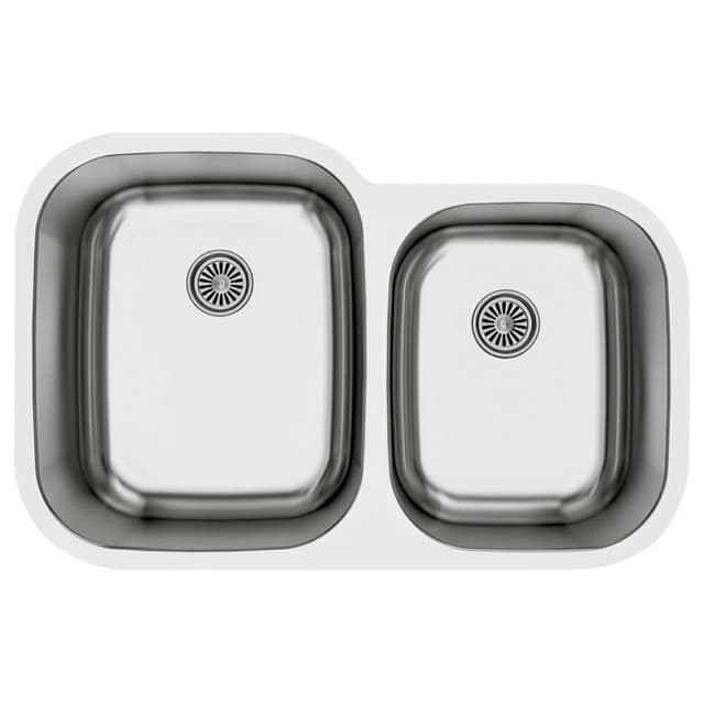 Karran Profile 31-1/2"W Stainless Steel Undermount Kitchen Sink Double 60/40 Bowl, 18 Gauge - PU23R