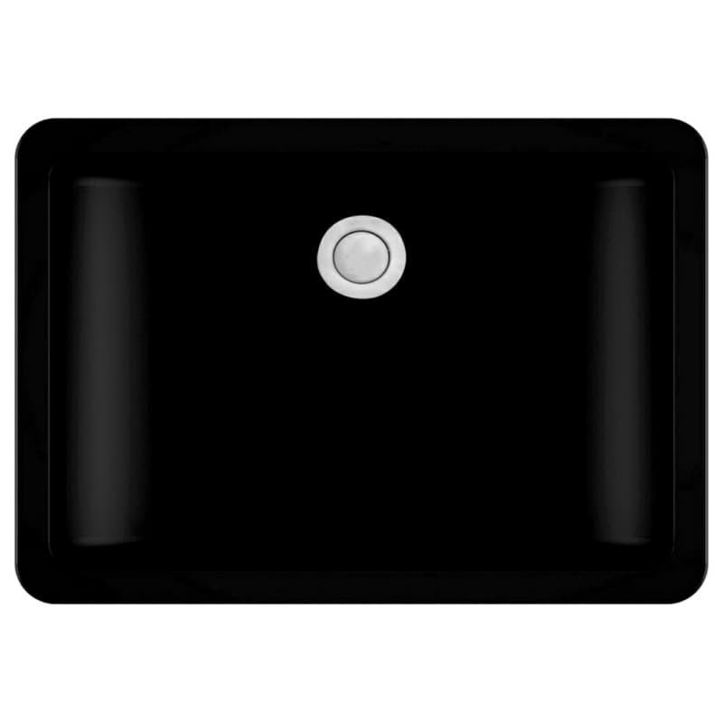 Karran Seamless 20" Single Bowl Quartz Vanity Sink, Undermount, Black, Q-309-BL