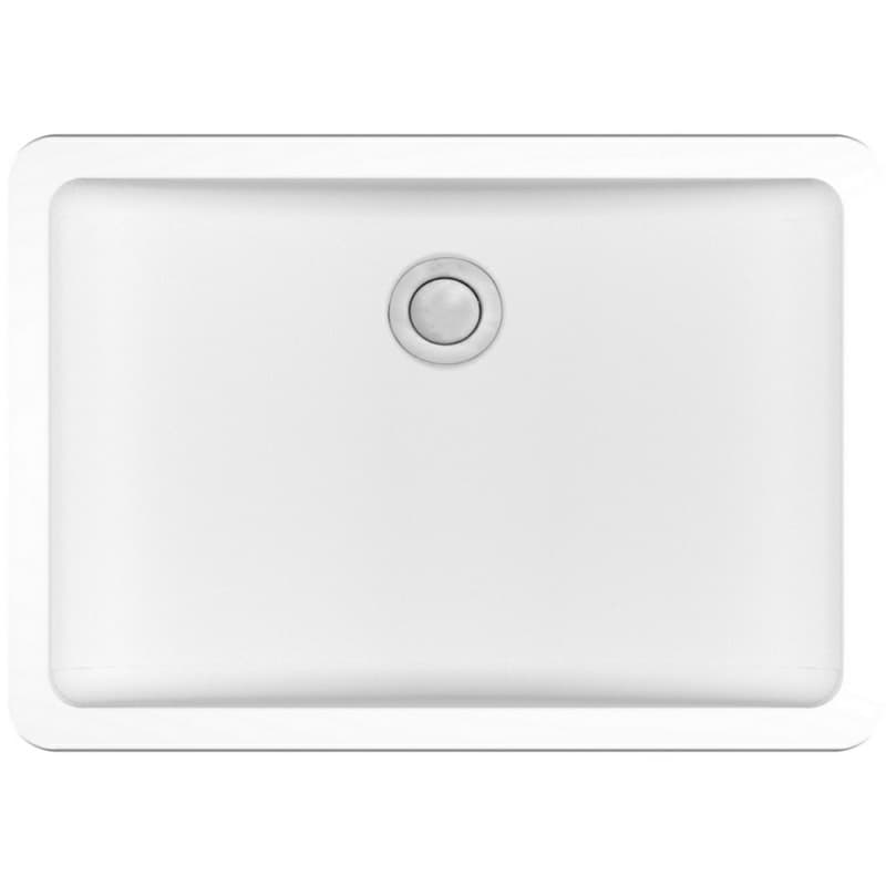 Karran Seamless 20" Single Bowl Quartz Vanity Sink, Undermount, White, Q-309-WH
